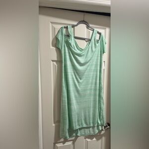 New York & Company Mint Green Cold Shoulder Swing Dress / Size Large / NWT